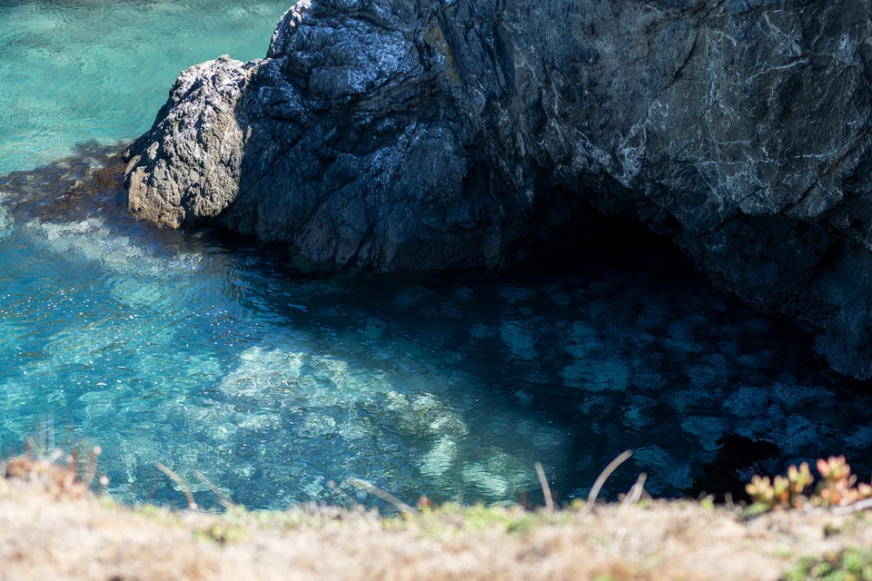 Clear water under the rock