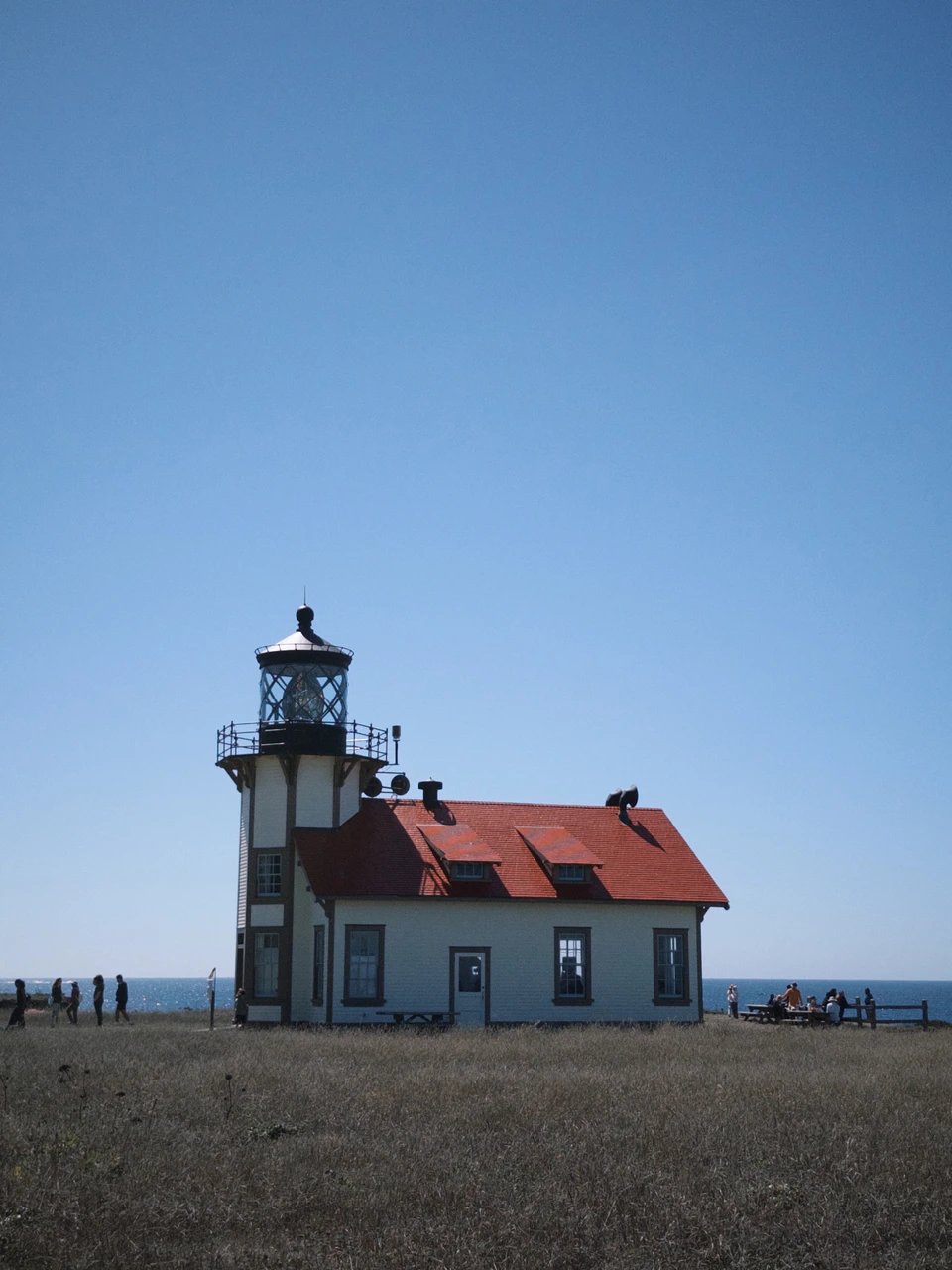 Point Cabrillo Light Station, red roof on white