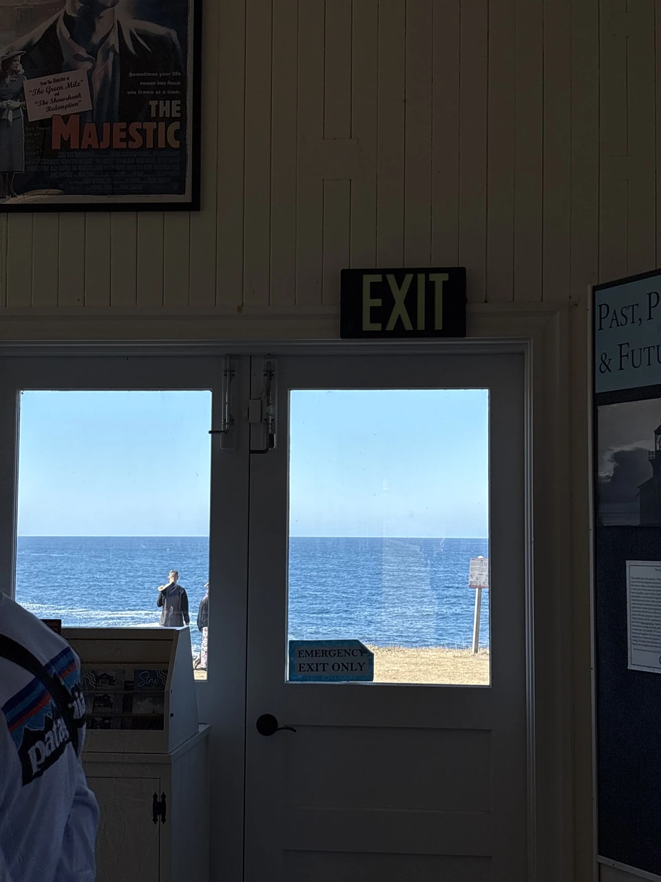 A door opening to the sea inside the light station