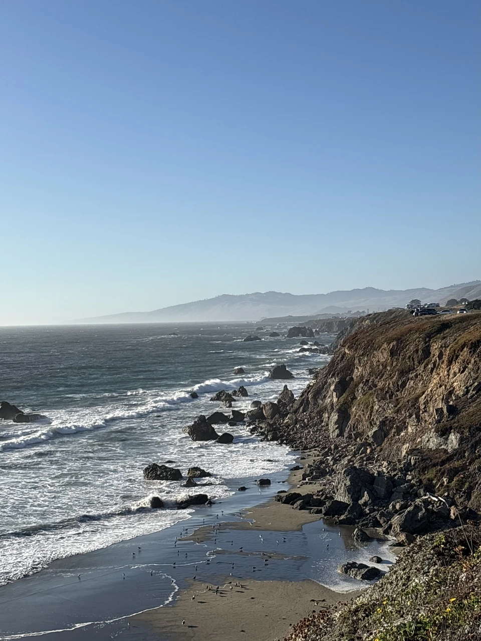 The beach seen from the bluff